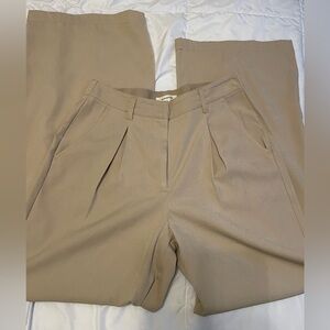 Max Studio Ponte Pants -High Waist Wide Leg - S - Women's Beige